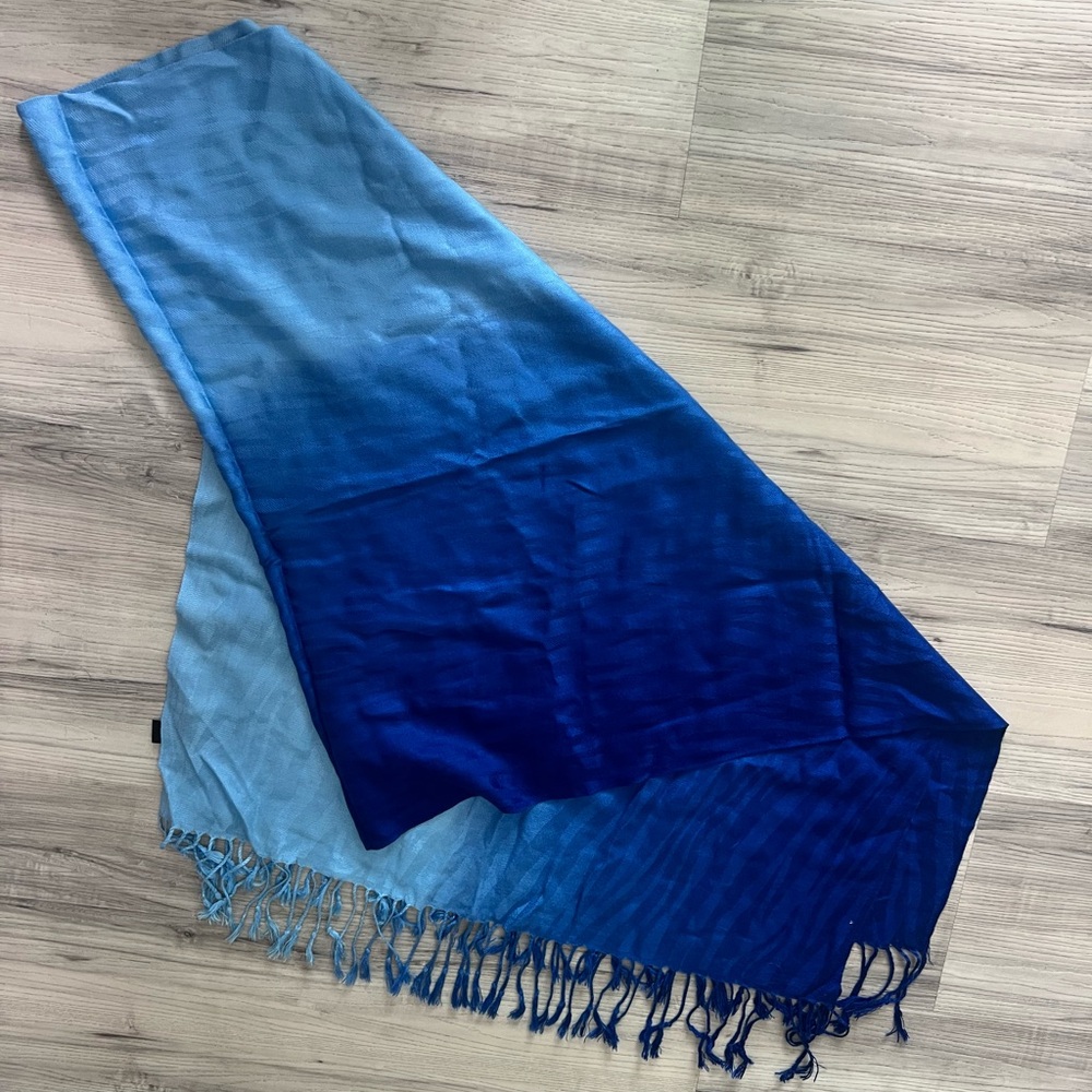 White House Black Market Blue Ombré Scarf